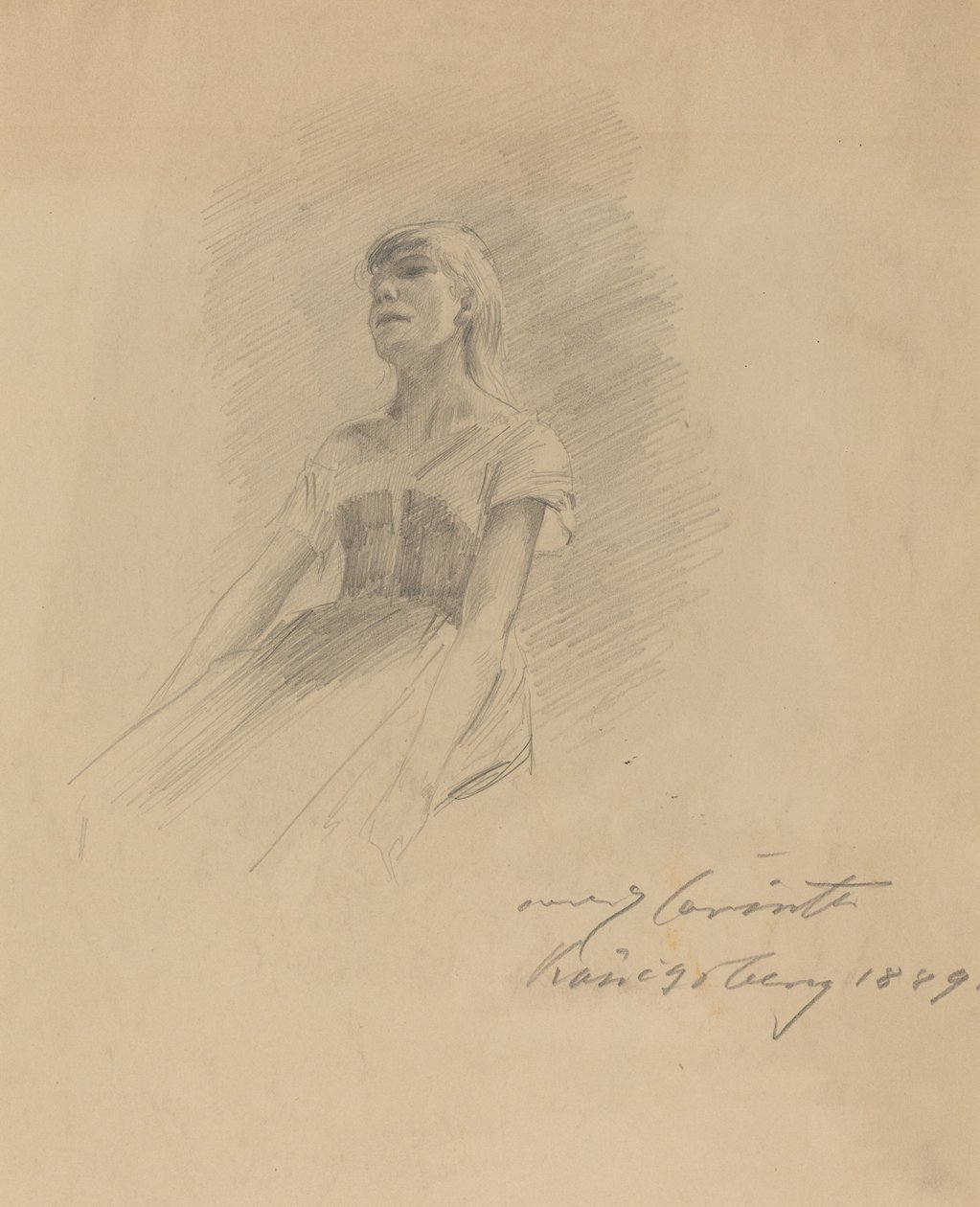 Sittande ung kvinna [recto], 1889. av Lovis Corinth