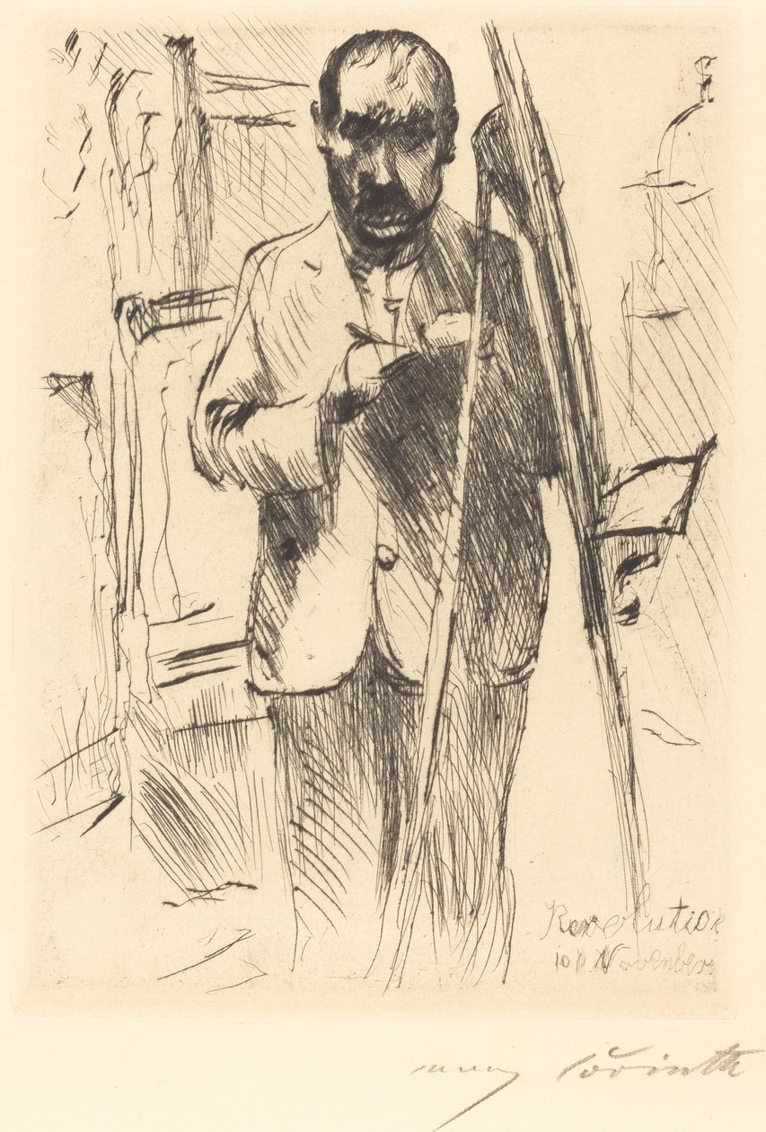 Självporträtt med staffli, 1918. av Lovis Corinth