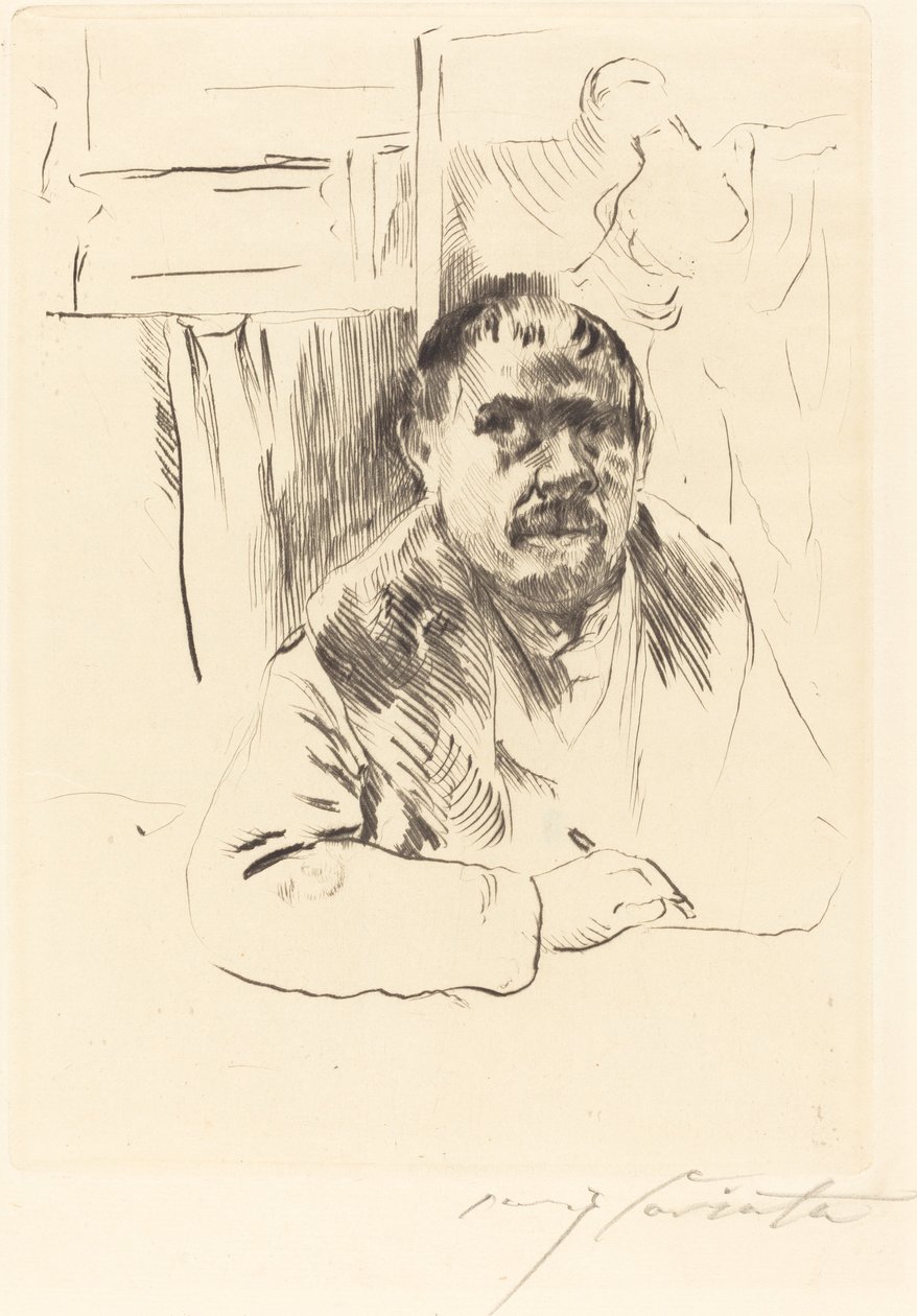 Självporträtt i päls av Lovis Corinth