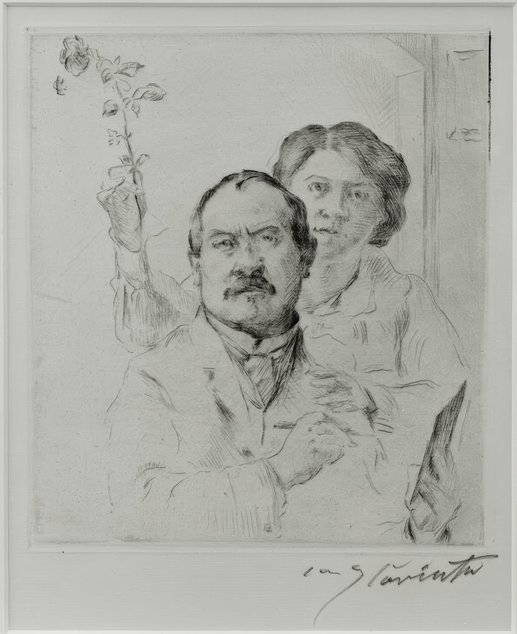 Självporträtt med sin fru Charlotte Berend-Corinth av Lovis Corinth