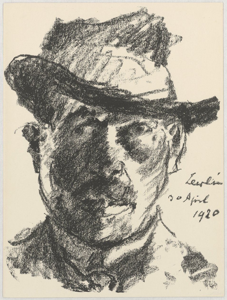 Självporträtt med slokhatt av Lovis Corinth