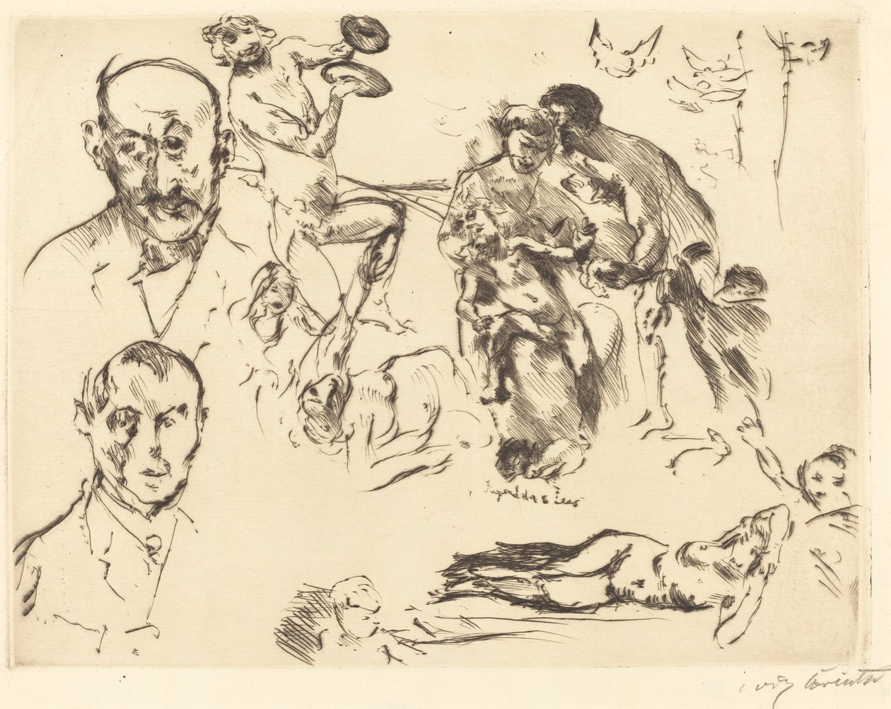 Sketcher of Men, inklusive Max Lieberman av Lovis Corinth