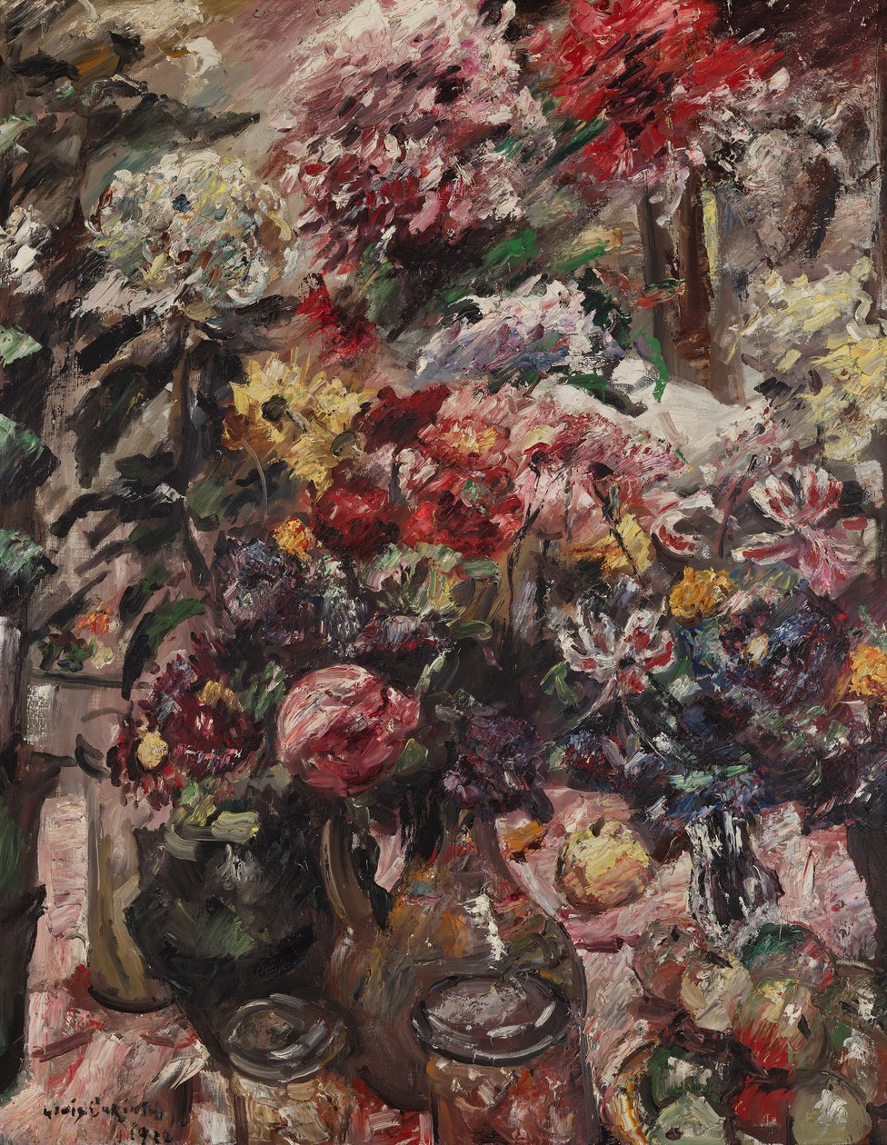 Stilleben med krysantemum och amaryllis av Lovis Corinth