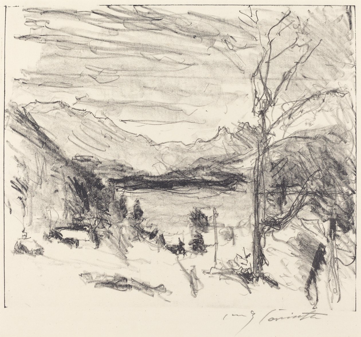 Walchensee im Nebel (Walchensee i dimma) av Lovis Corinth