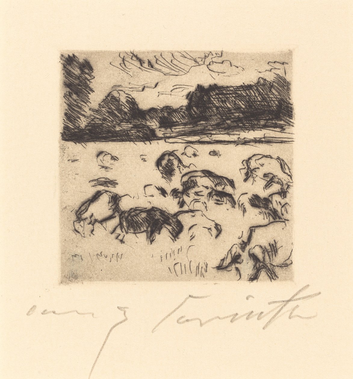 Betande får av Lovis Corinth