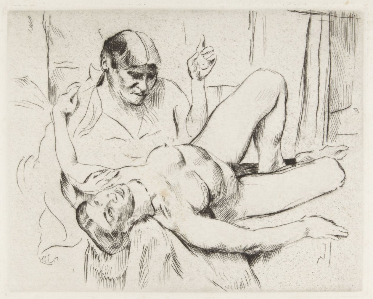 Vit nakenstudie (Profetia) av Lovis Corinth