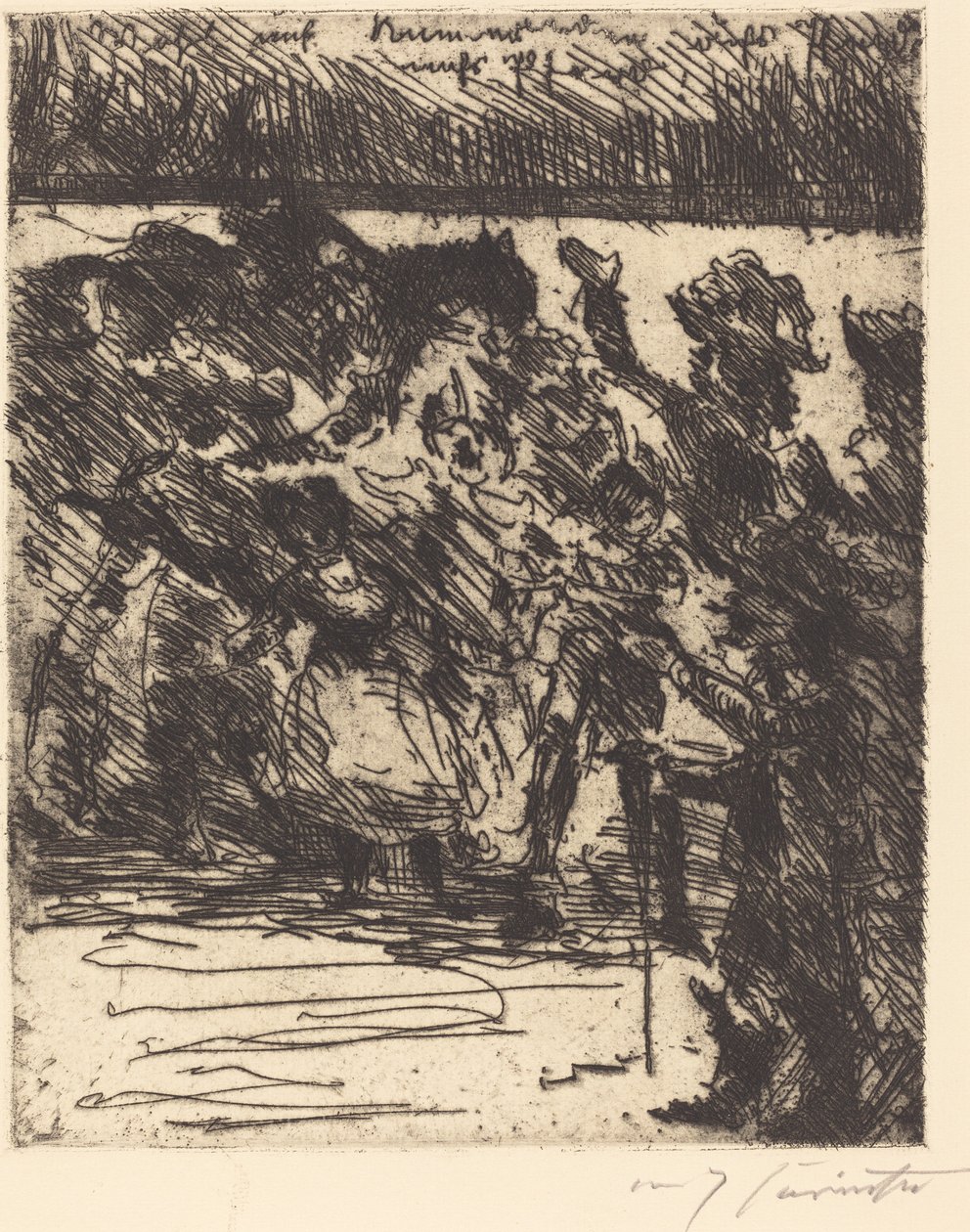 "Upp, kamrater, till häst, till häst! In på fältet, in i friheten!" ("Kom igen, kamrater, till häst, till häst! Till strid, på väg mot frihet!") av Lovis Corinth