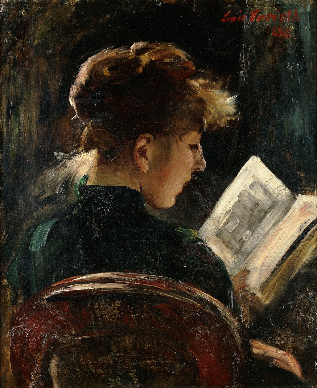 Kvinnaläsning; Läsande flicka, 1888 av Lovis Corinth