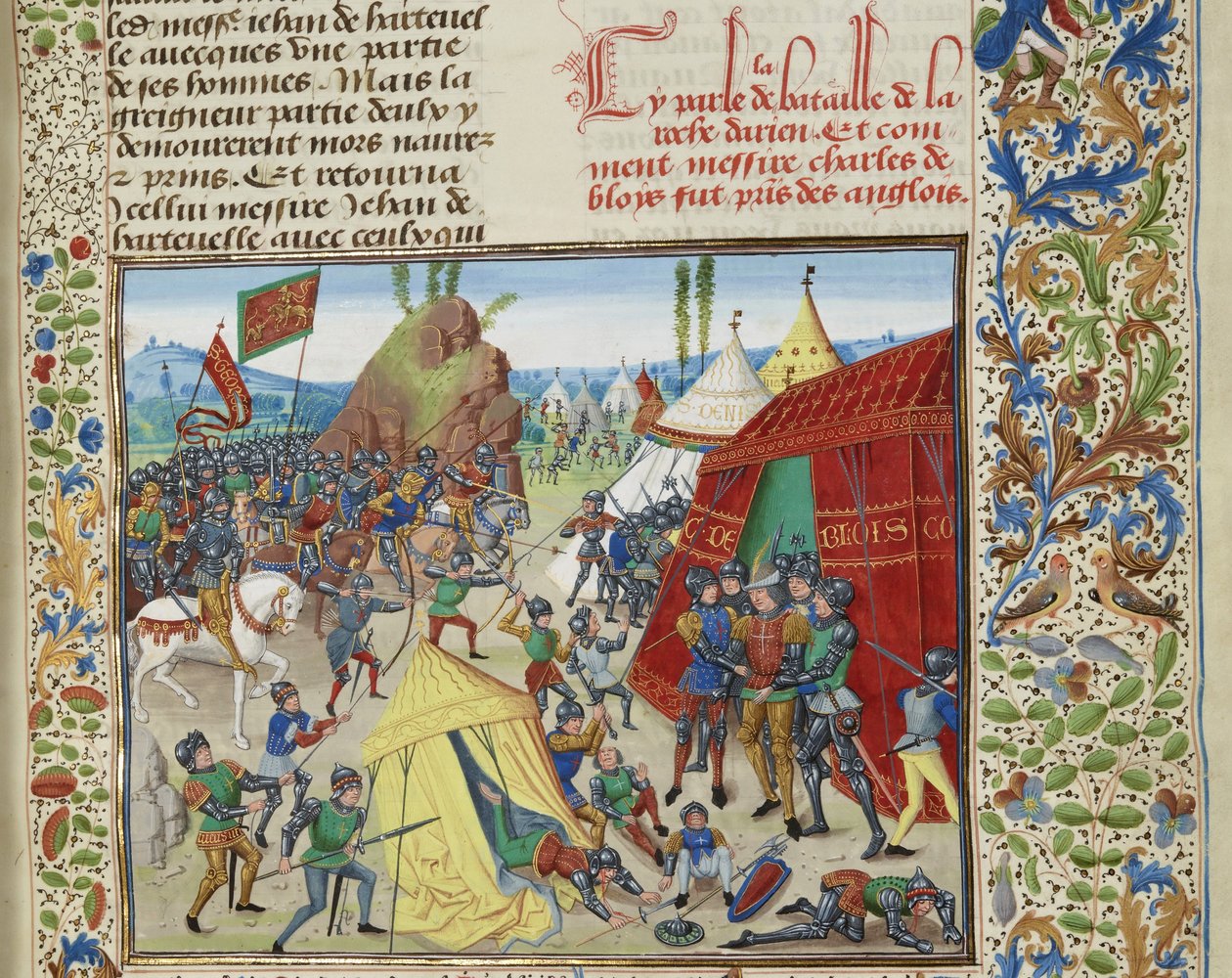 Karl av Blois tillfångatagen i slaget vid La Roche-Derrien, ca 1470-1475. av Loyset Liedet