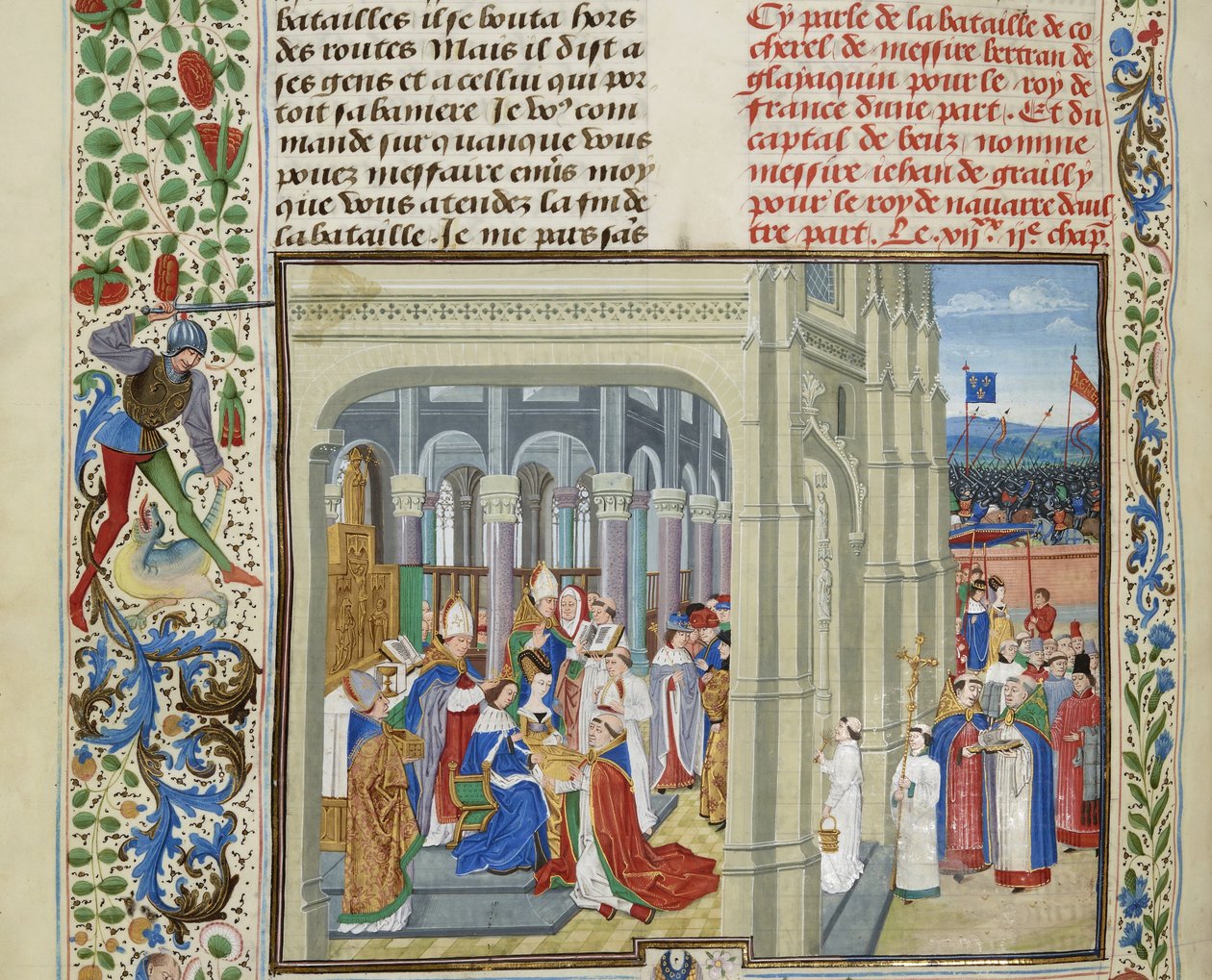 Kröning av Karl V av Frankrike den 19 maj 1364, ca 1470-1475. av Loyset Liedet