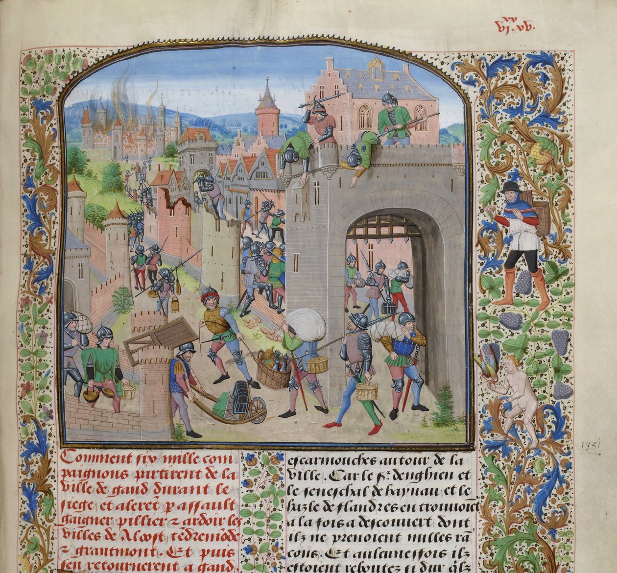 Plundra staden Grammont, ca 1470-1475. av Loyset Liedet