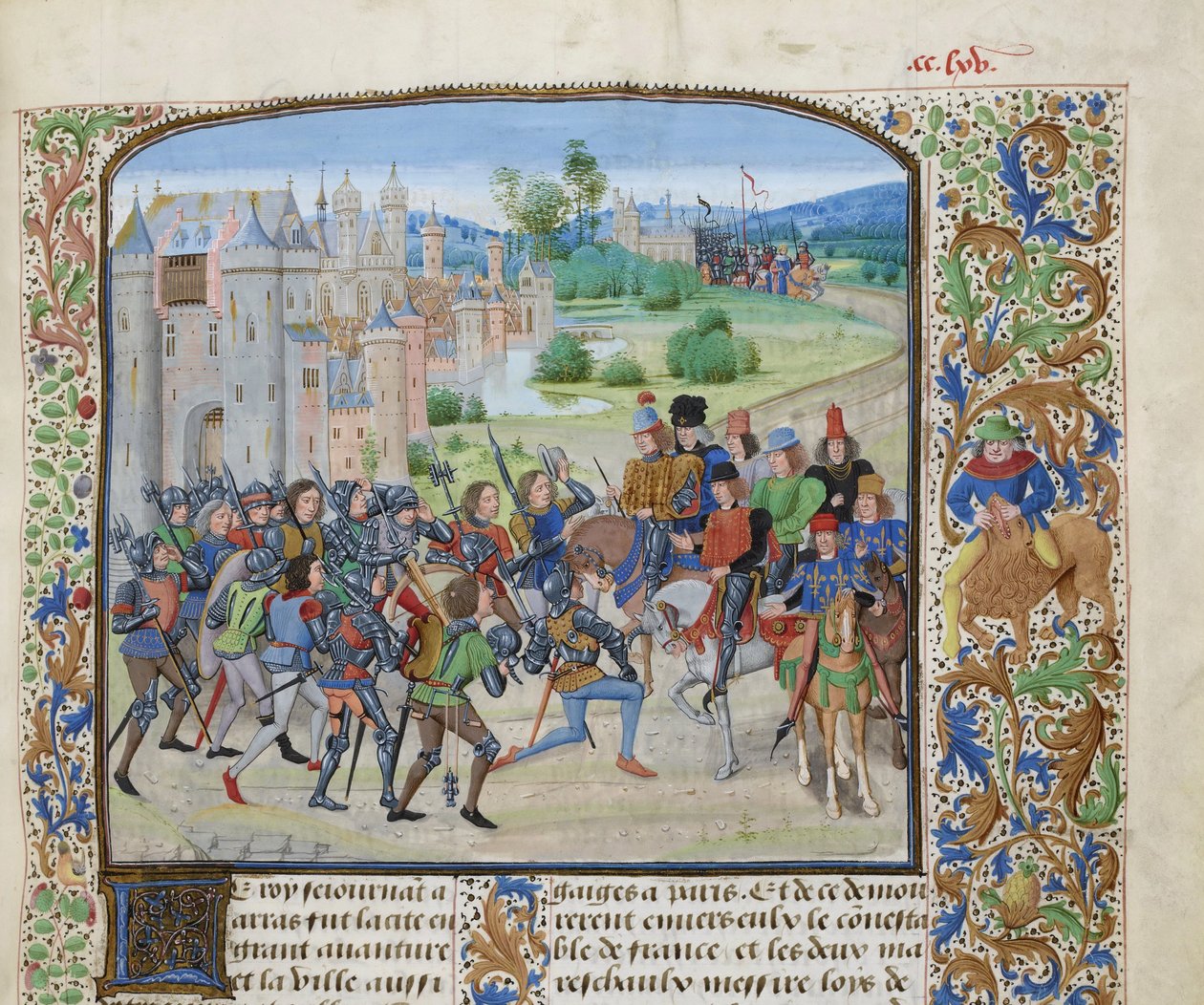 Karl VIs återkomst till Paris, ca 1470-1475. av Loyset Liedet