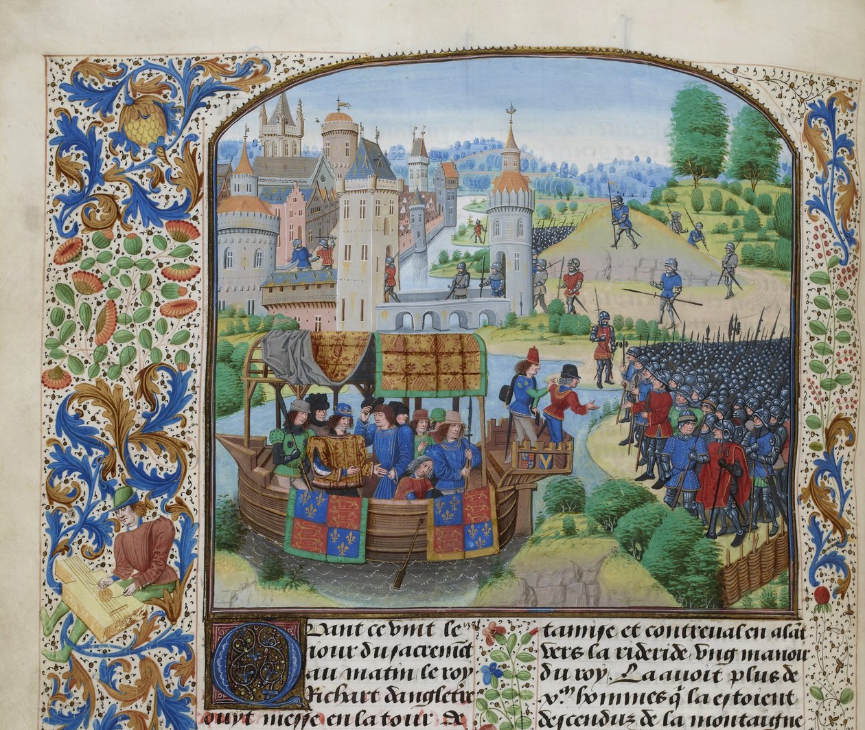 Richard II möter rebellerna den 14 juni 1381, ca 1470-1475. av Loyset Liedet