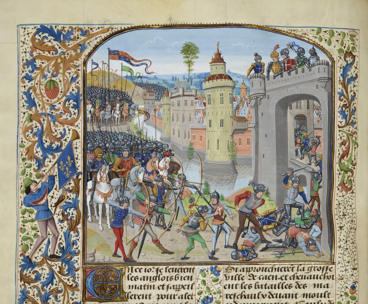Slaget vid Caen 1346, ca 1470-1475. av Loyset Liedet