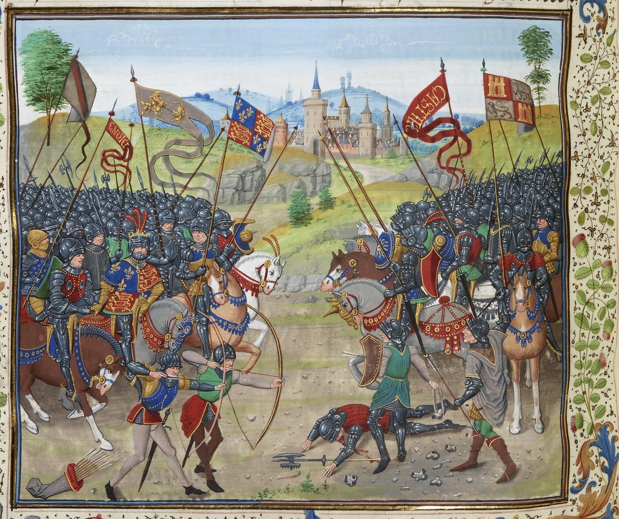 Slaget vid Nájera den 3 april 1367, ca 1470-1475. av Loyset Liedet