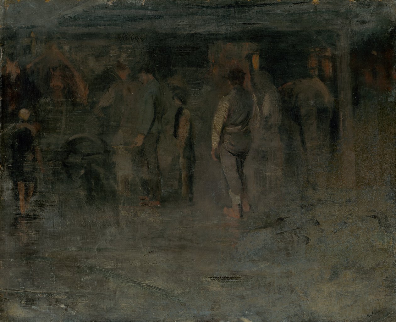 Gloomy Fair II. (Sketch of a Group of Men) av Laszlo Mednyanszky