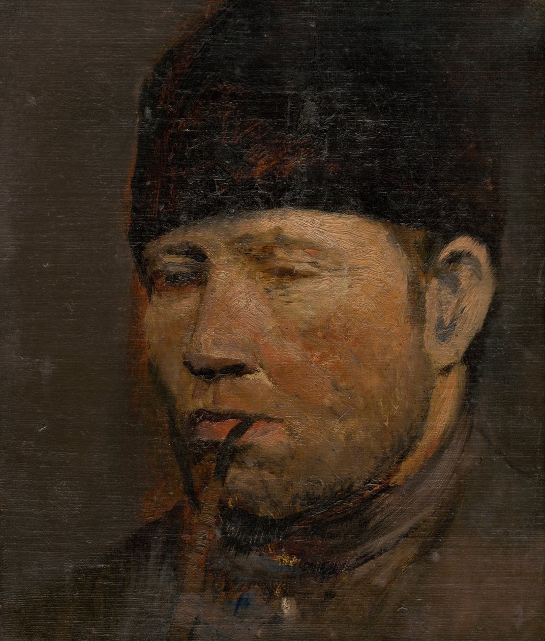 Head Study of a Peasant with a Pipe av Laszlo Mednyanszky