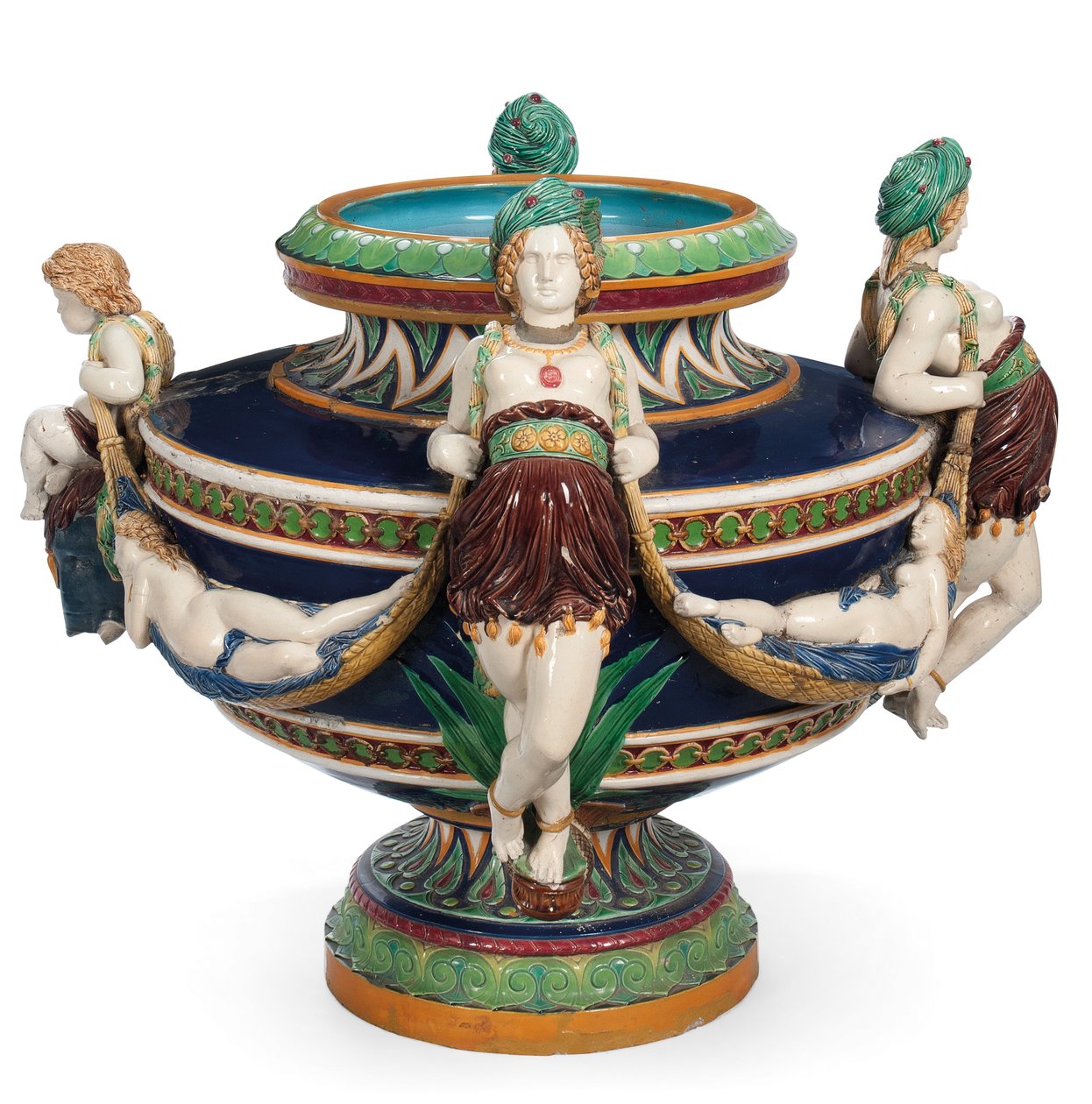 Stor Minton majolica jardiniere, ca 1870 (keramik) av Ltd Mintons