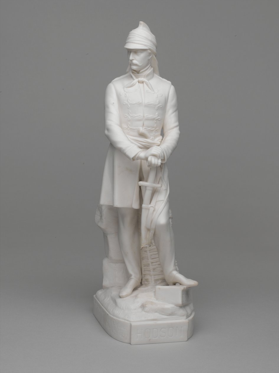 Parian ware-statyett av löjtnant (senare major) William Hodson av Ltd Mintons