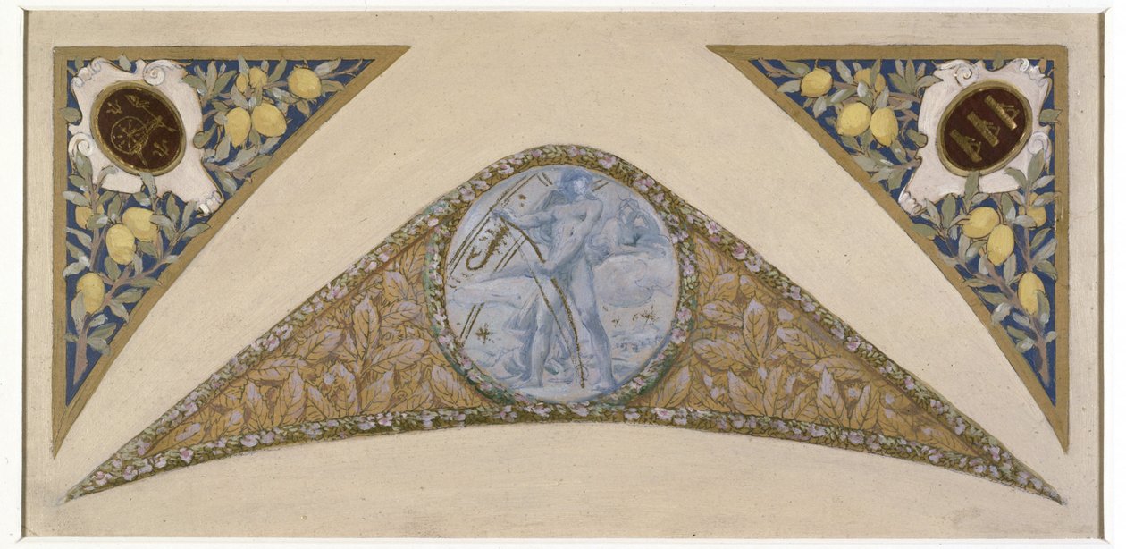 Skiss till Fêtes-trappan i Paris stadshus: Cancer, mellan 1888 och 1898 (olja) av Luc Oliver Merson