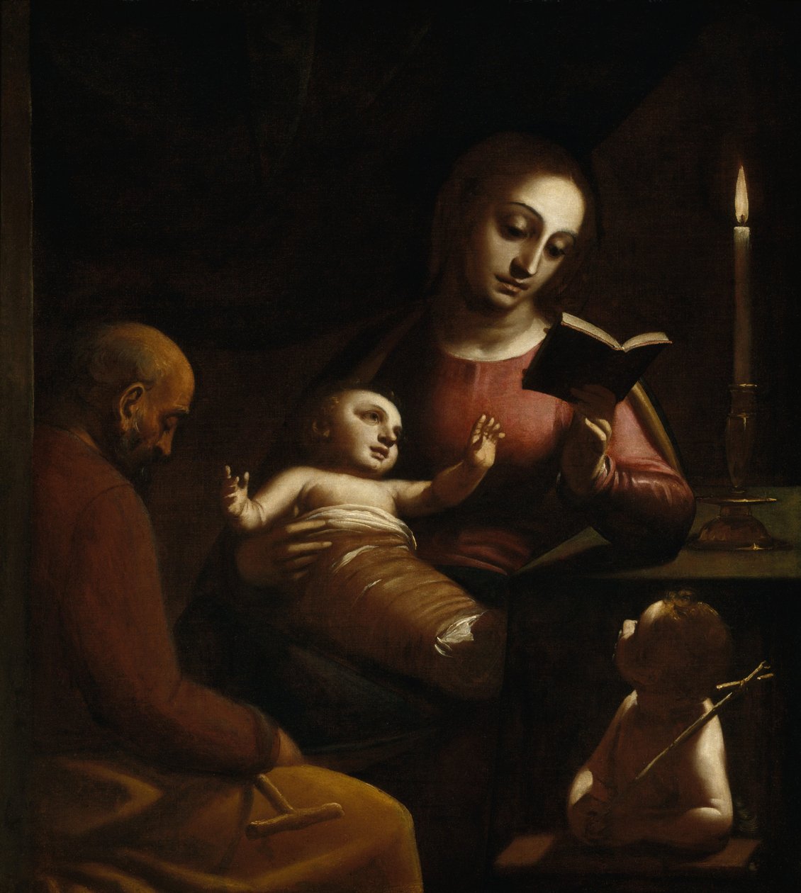 Holy Family with St John the Baptist av Luca Cambiaso
