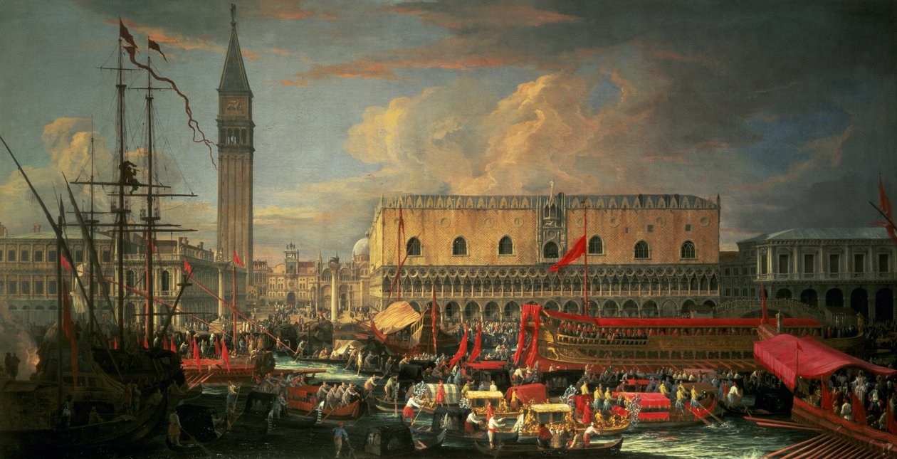 Bucintoro i Bacino, Venedig av Luca Carlevaris