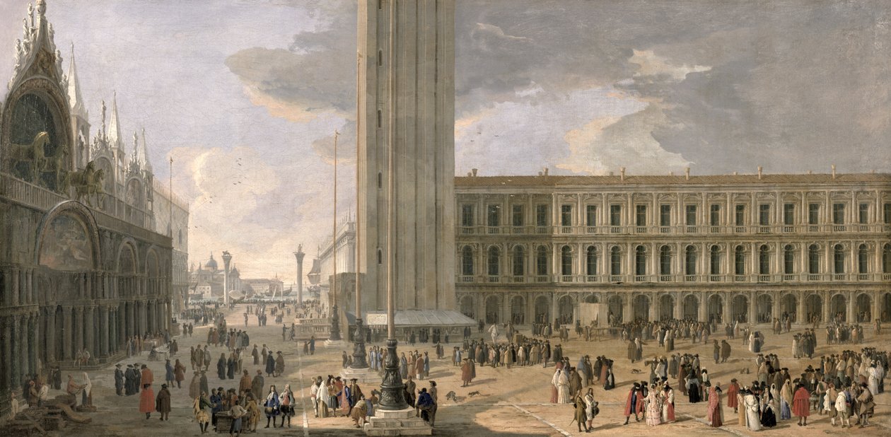 Utsikt över Piazza San Marco, Venedig, ca 1726 av Luca Carlevaris