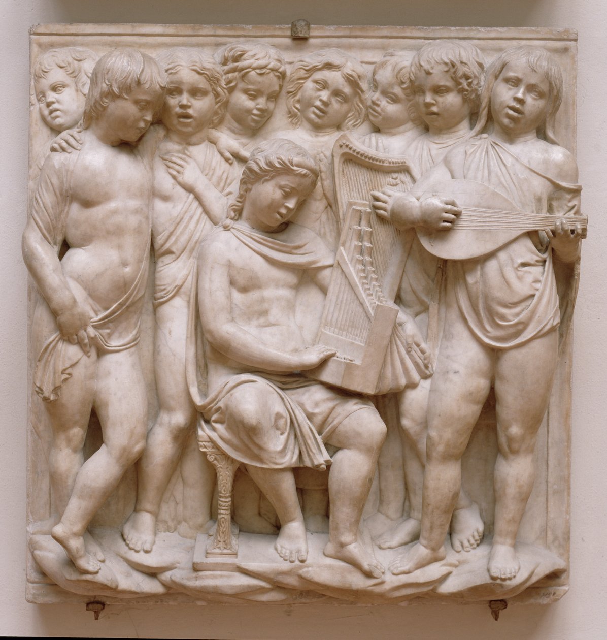 Musikaliska änglar, relief från Cantoria, ca 1432-38 (marmor) av Luca Della Robbia