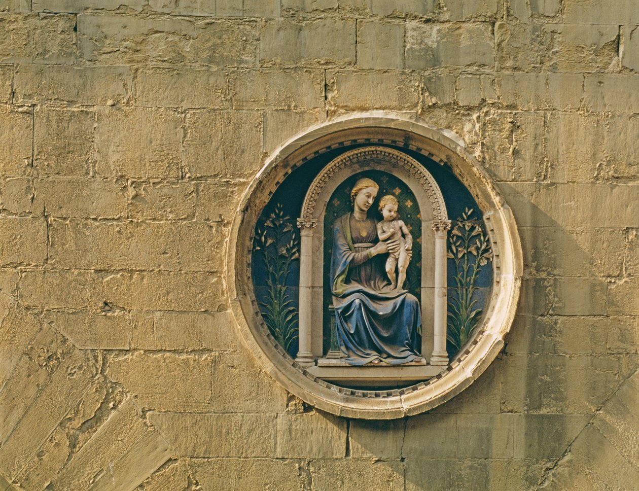 Stemma av läkar- och apotekargillet, 1464-65 (glaserad terrakotta) av Luca Della Robbia