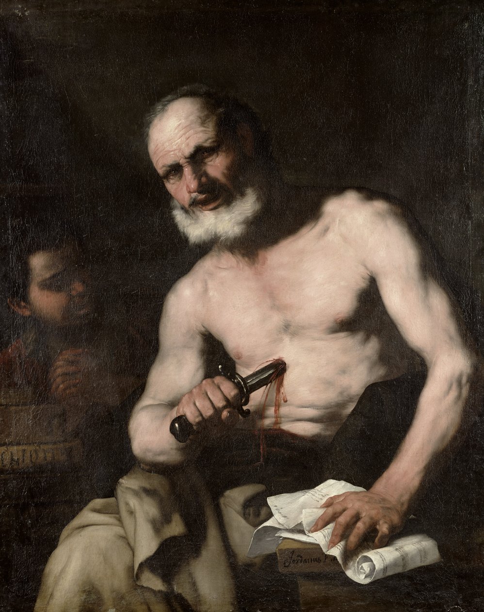 Cato av Utica (95-46 f.Kr.) av Luca Giordano