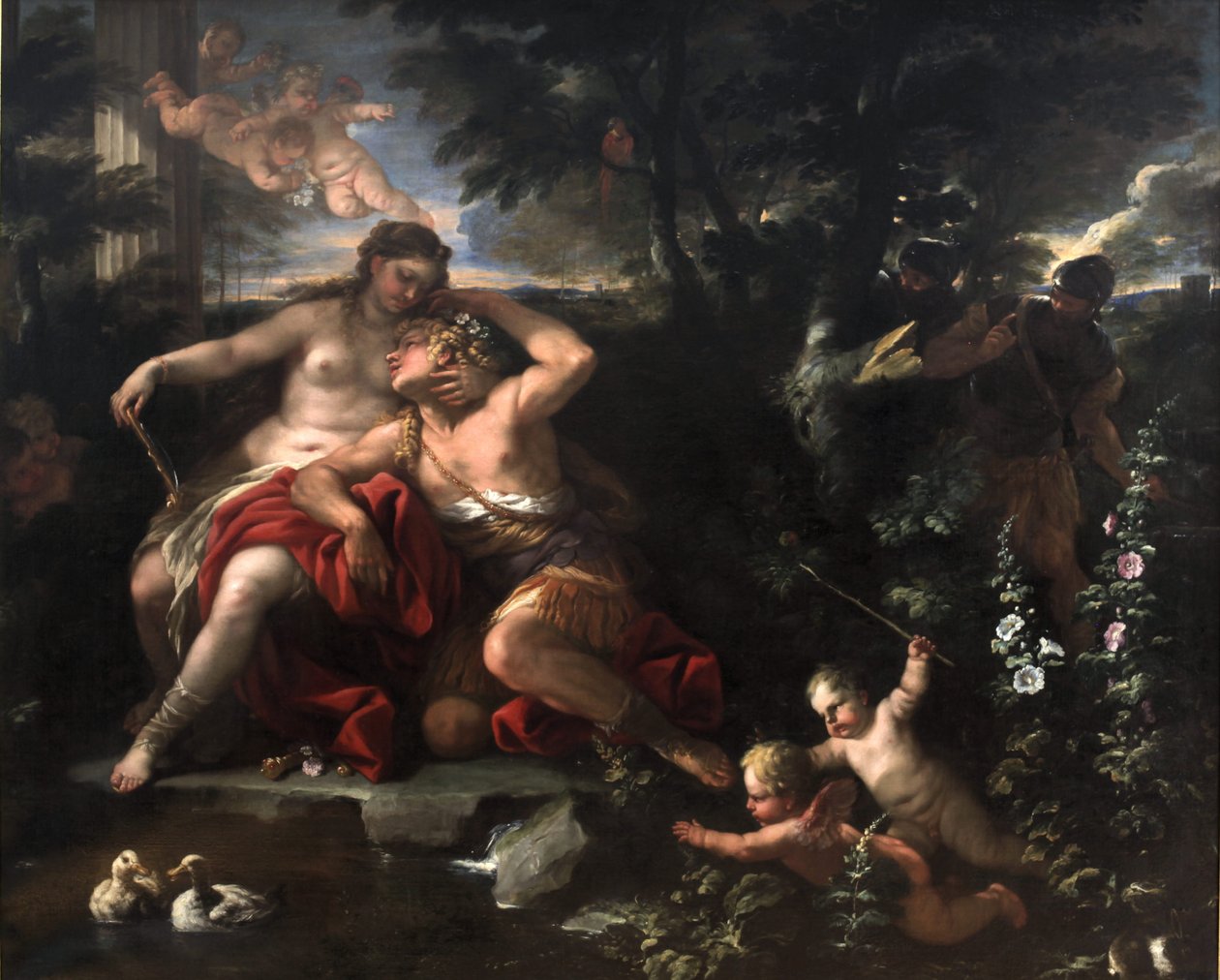Renaud and Armide discovered by the knights av Luca Giordano