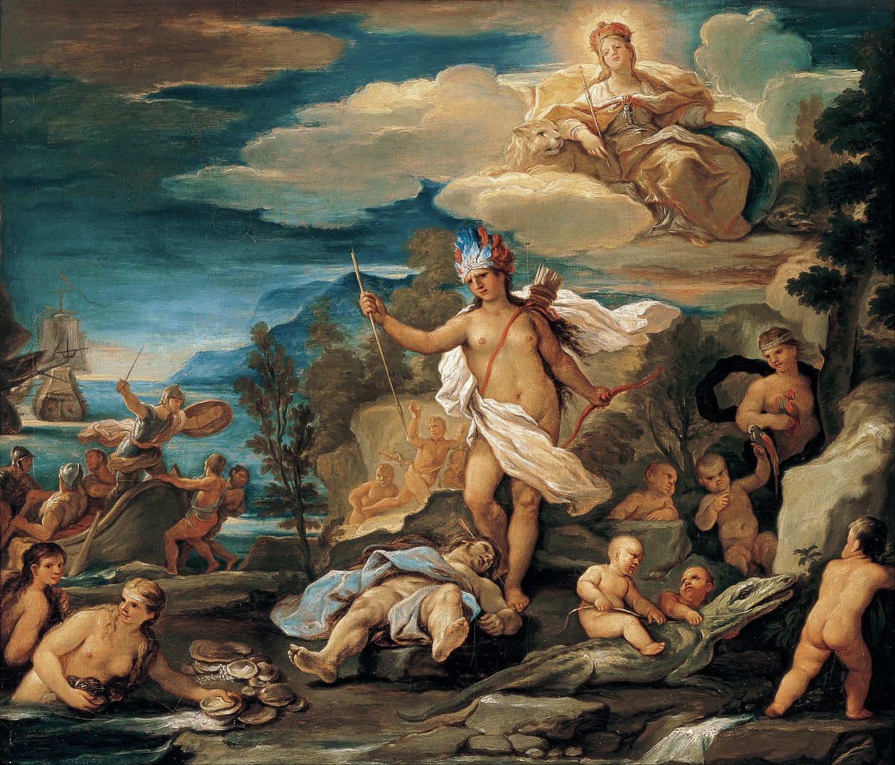 Series of the Four Parts of the World. America av Luca Giordano