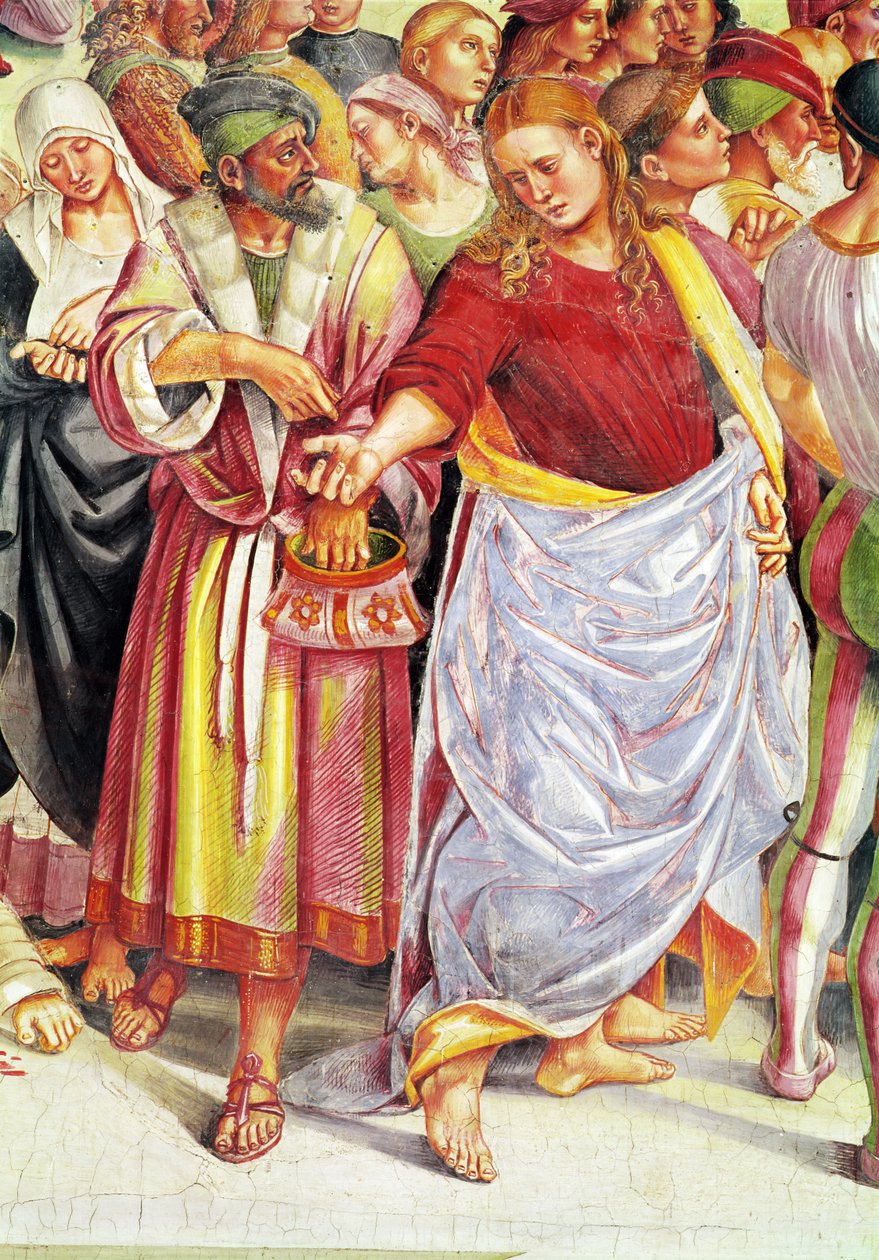 Detalj av Antikrists predikan, från Madonna di San Brizios kapell, 1499-1504 (detalj av 79359) av Luca Signorelli