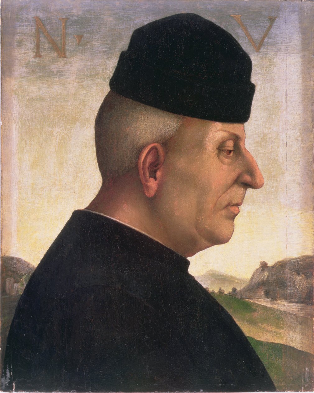 Porträtt av Niccolo Vitelli (1414-86) (tempera på panel) av Luca Signorelli