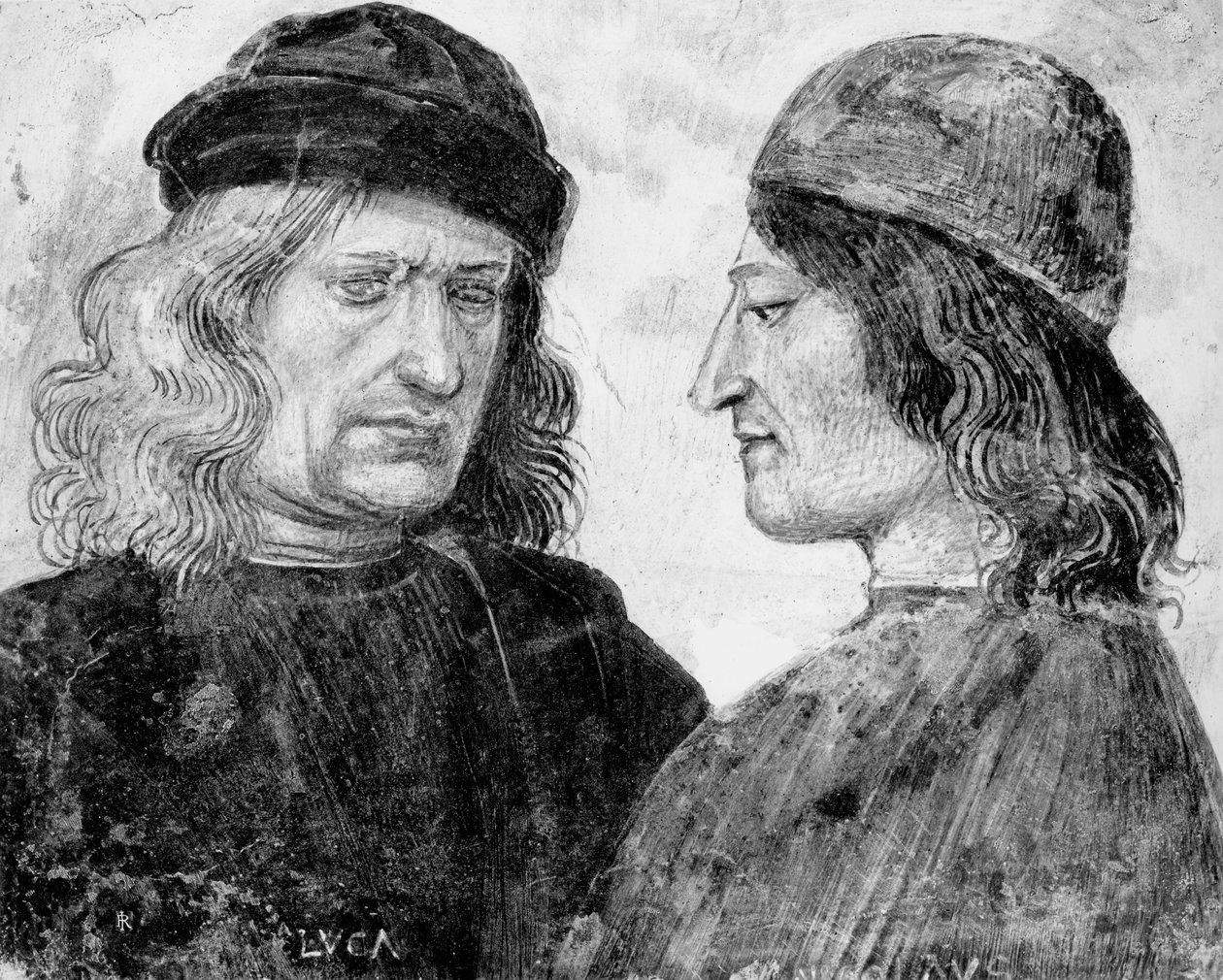 Självporträtt med Niccolo Franceschi av Luca Signorelli