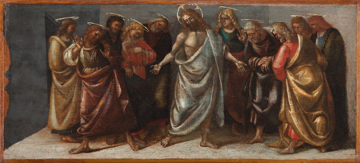 Den uppståndne Kristus visar sig för sina lärjungar, ca 1514 (tempera och olja på träpanel) av Luca Signorelli