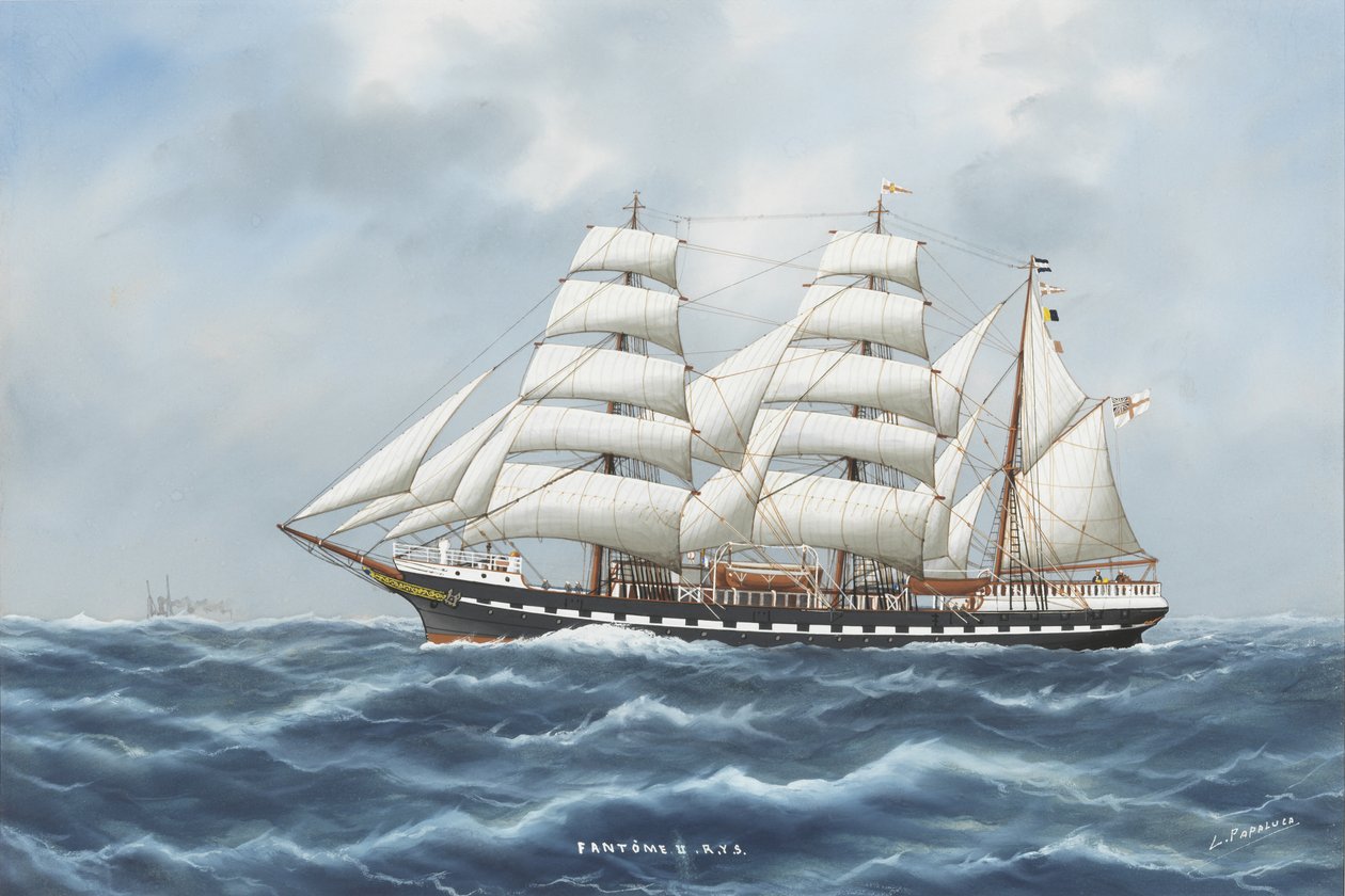 SY Fantome II (akvarell och gouache på papper) av Luca Papaluca