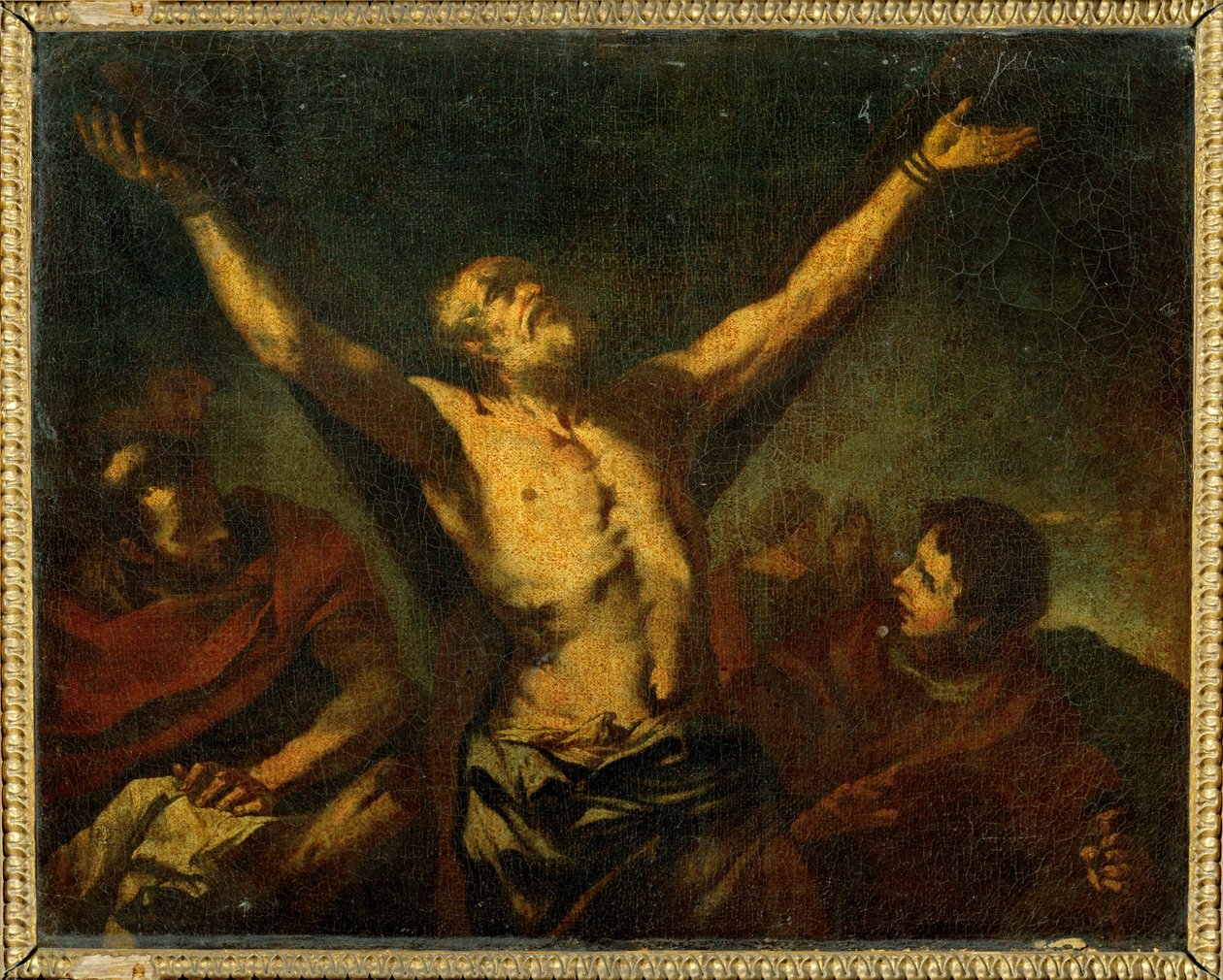 La martyr de Saint Andre - Sankt Andreas, apostelns martyrskap ... av Luca (circle of) Giordano