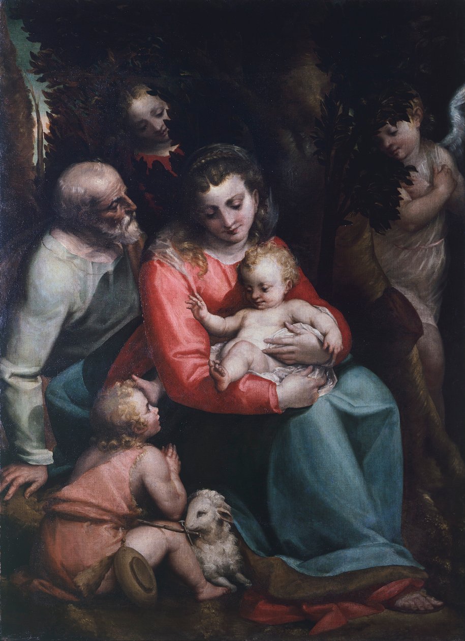 Madonna med barn och heliga, av Luca Cambiaso (1527-1585) av Luca Cambiaso