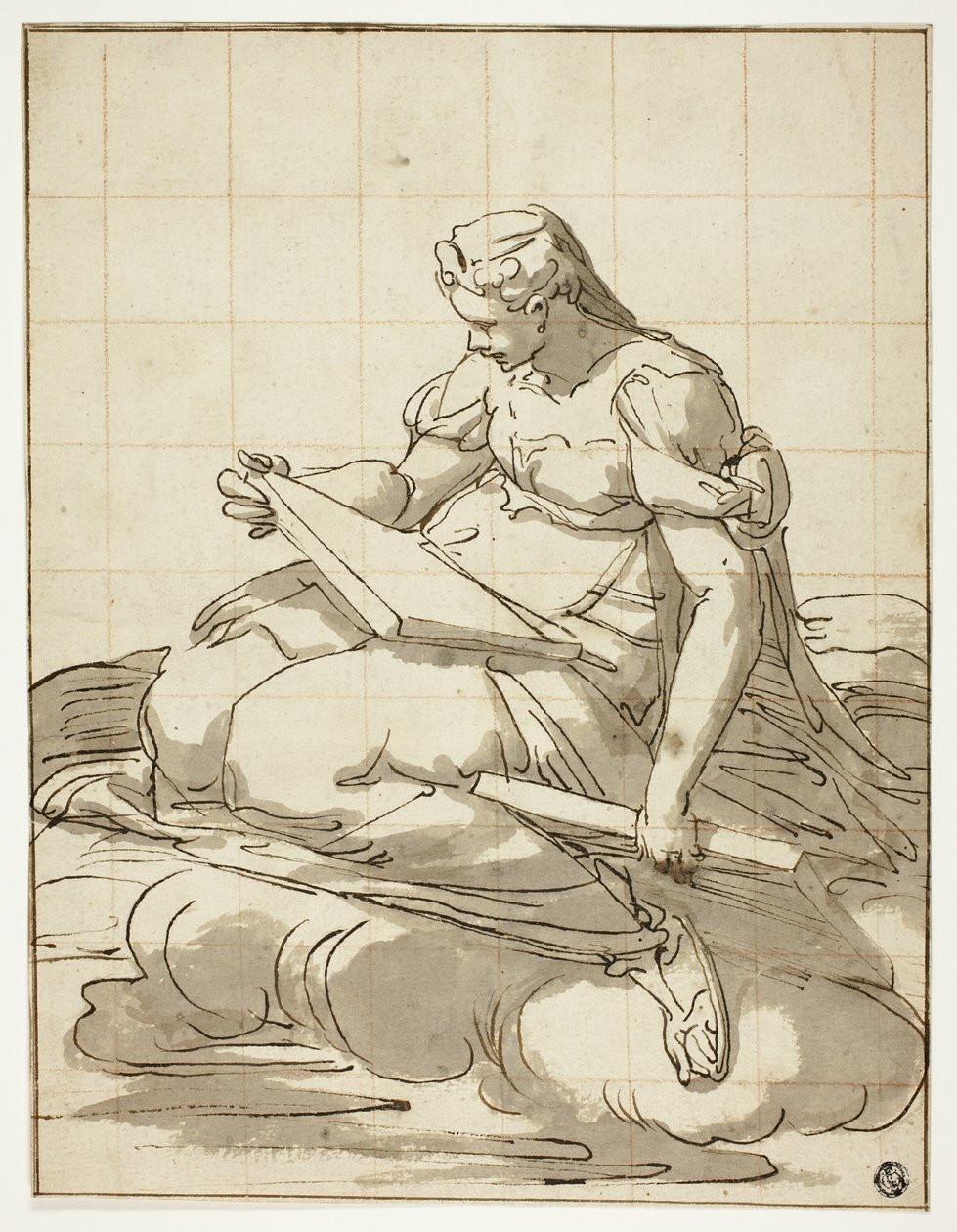 Sibylla i molnen av Luca Cambiaso