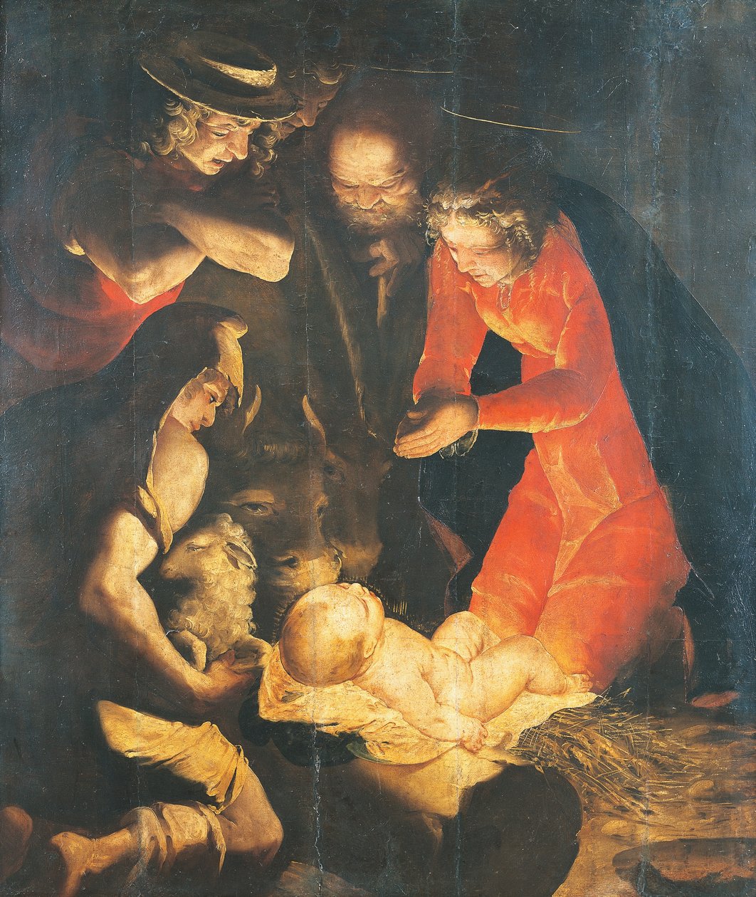 Herdarnas tillbedjan, av Luca Cambiaso (1527-1585), olja på duk av Luca Cambiaso