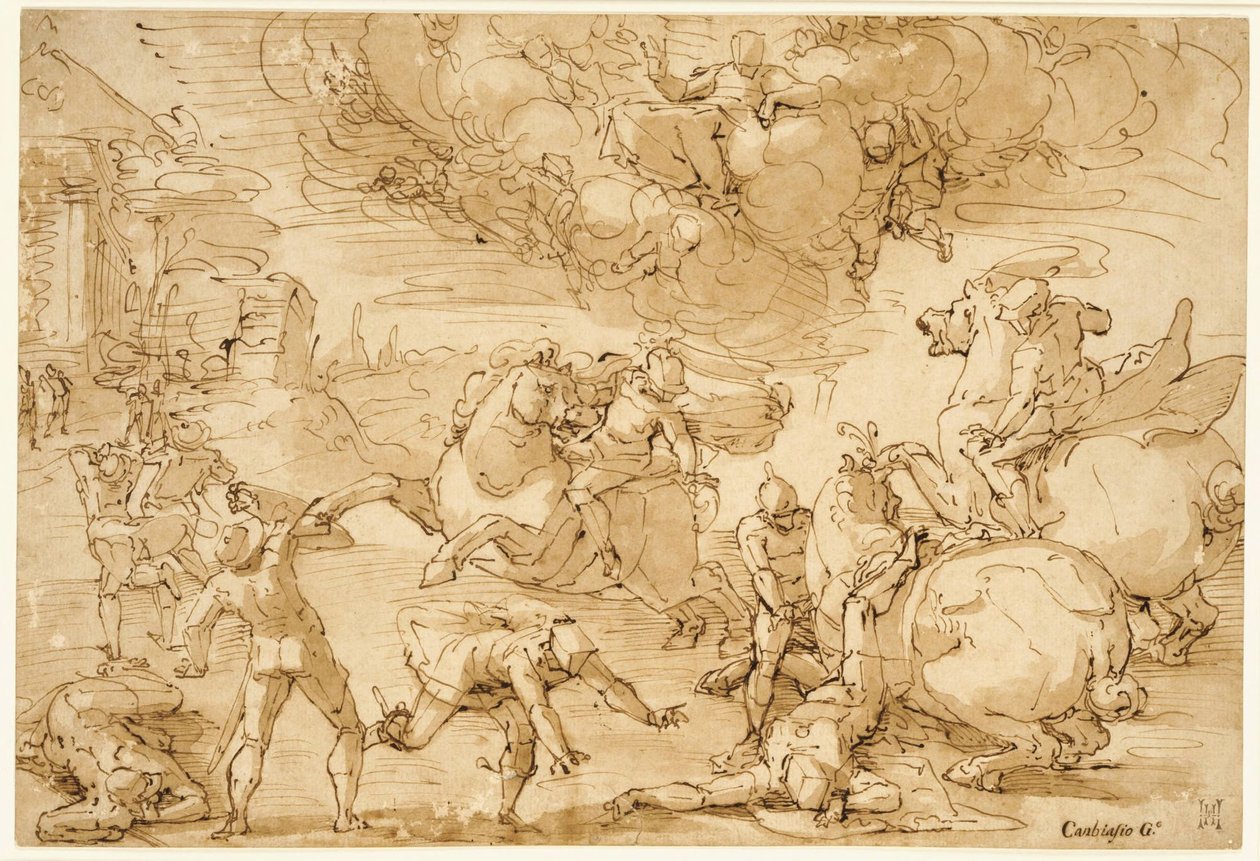 Die Bekehrung des Heiligen Paulus av Luca Cambiaso