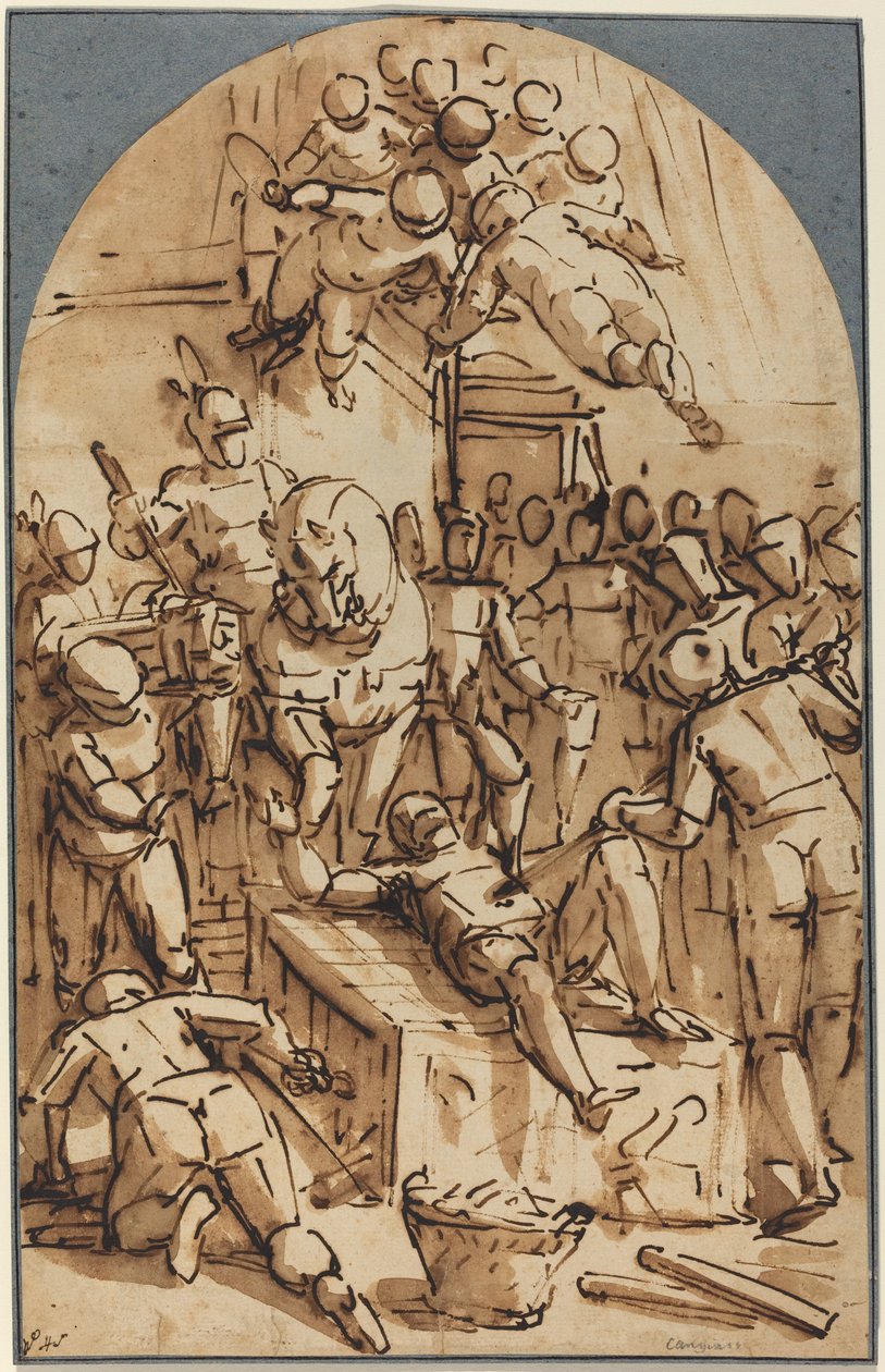 Saint Lawrences martyrskap av Luca Cambiaso