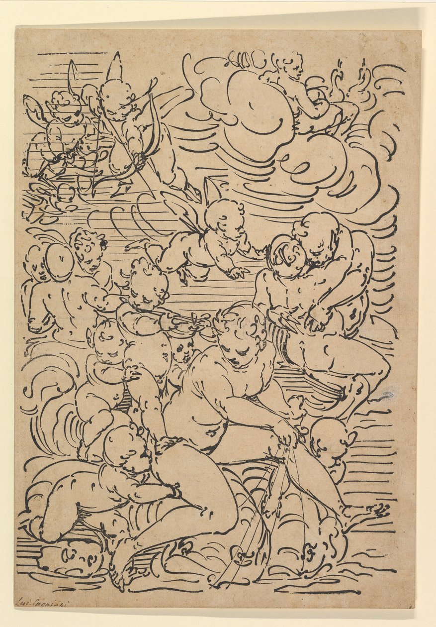Amfitritens triumf, ca. 1550-1580. av Luca Cambiaso
