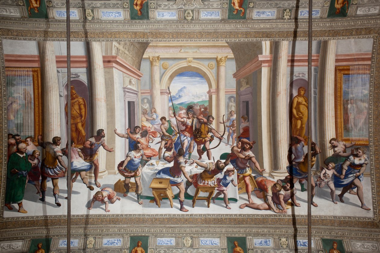 Historien om Ulysses (återkomsten), taket i Salone Cambiaso av Luca Cambiaso