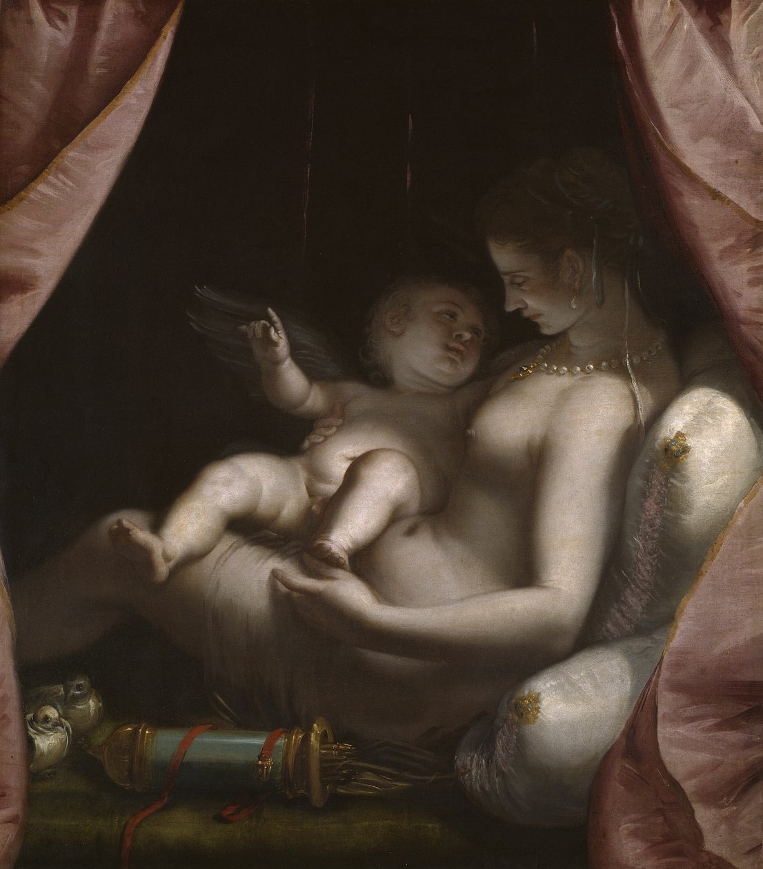 Venus och Amor av Luca Cambiaso