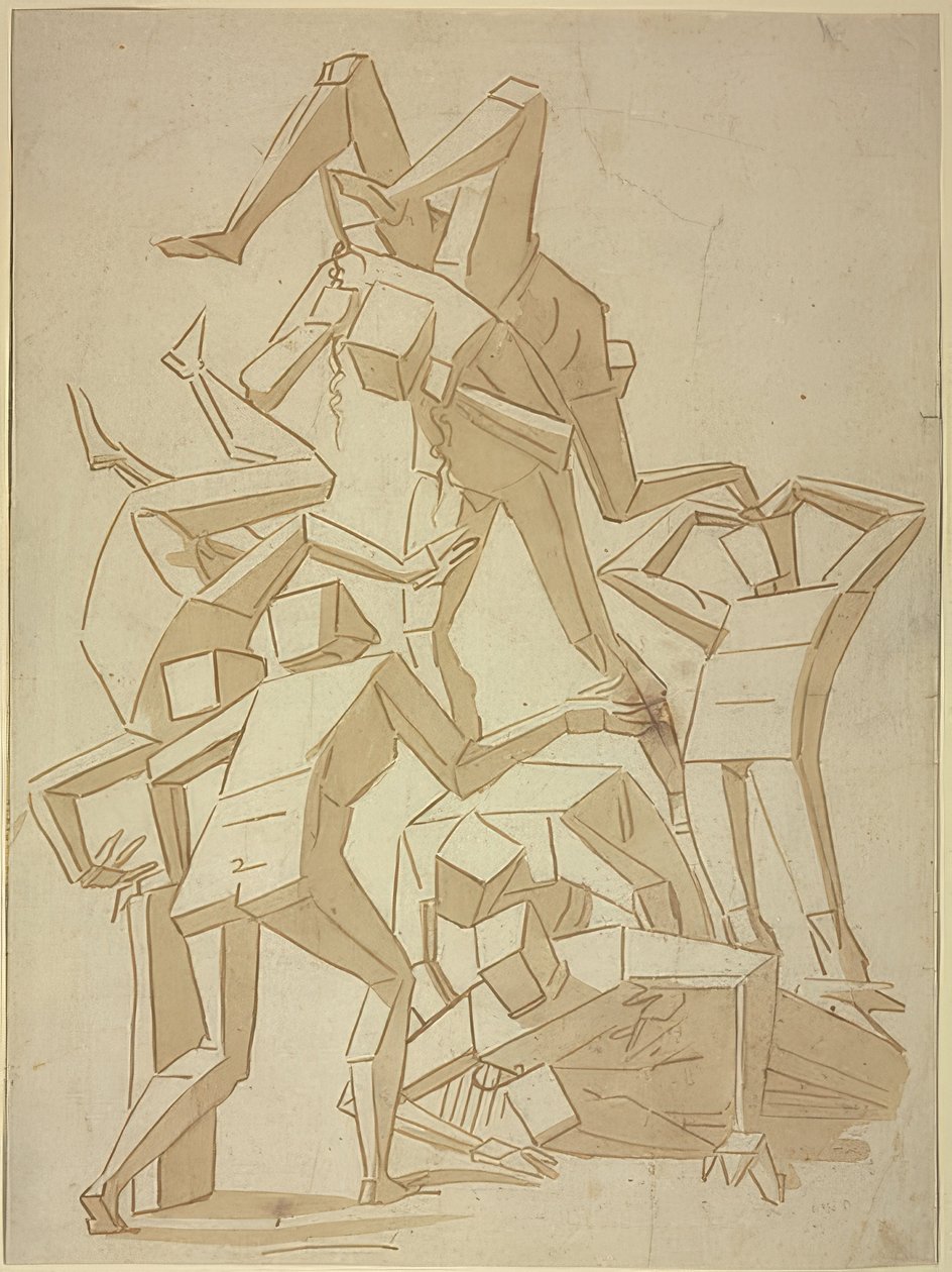 Stereometriska figurer som välter över varandra (kopia) av Luca Cambiaso