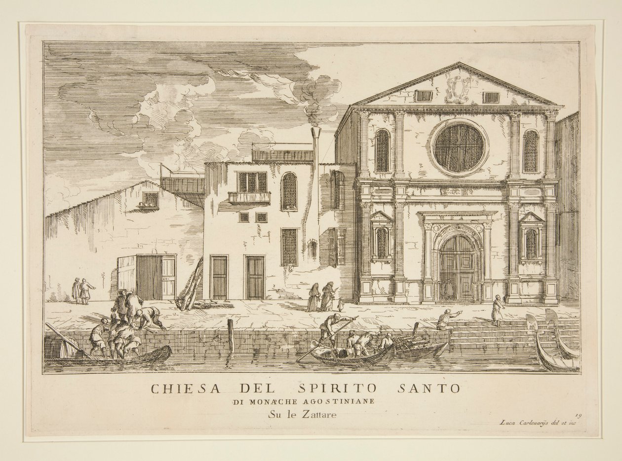 Den Helige Andes kyrka, från av Luca Carlevarijs
