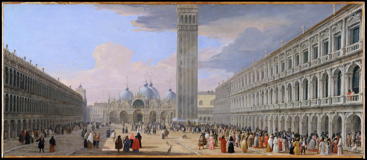 Piazza San Marco, Venedig av Luca Carlevarijs