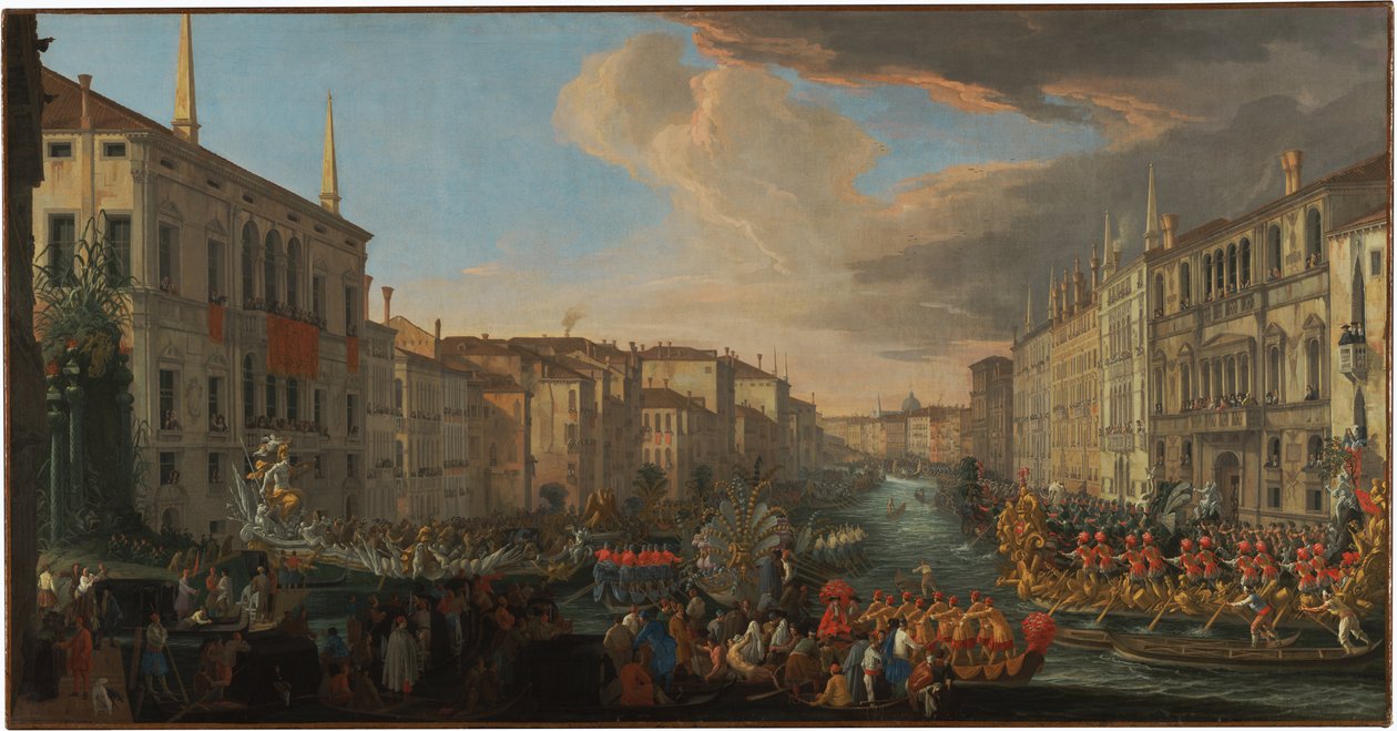 Regatta på Canal Grande för att hedra Fredrik IV av Danmark av Luca Carlevarijs